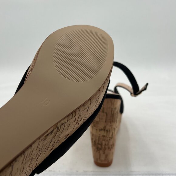 FOWT  Wedge Platform Pumps Peep Open Toe Ankle Strap Slingback Backstrap High He - Picture 5 of 7